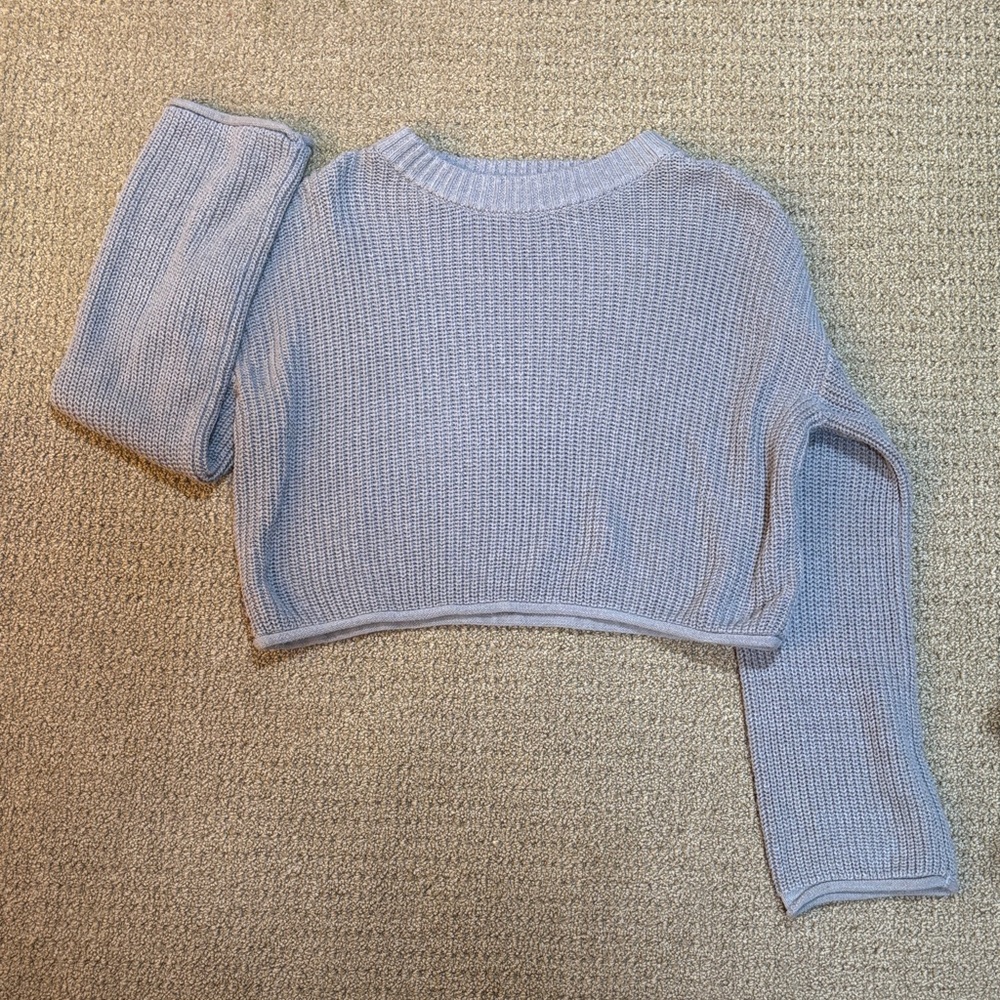 Wild Fable Light Blue Cropped Sweater